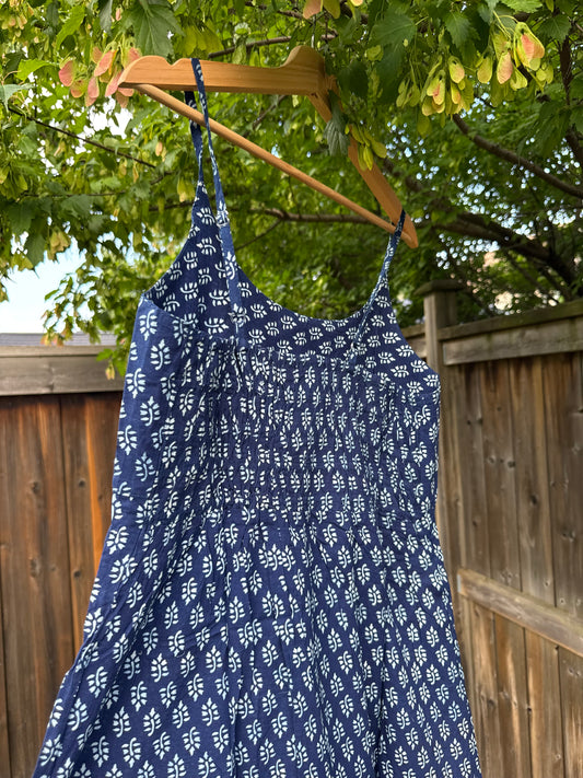 Summer Breeze Indigo Spaghetti Dress