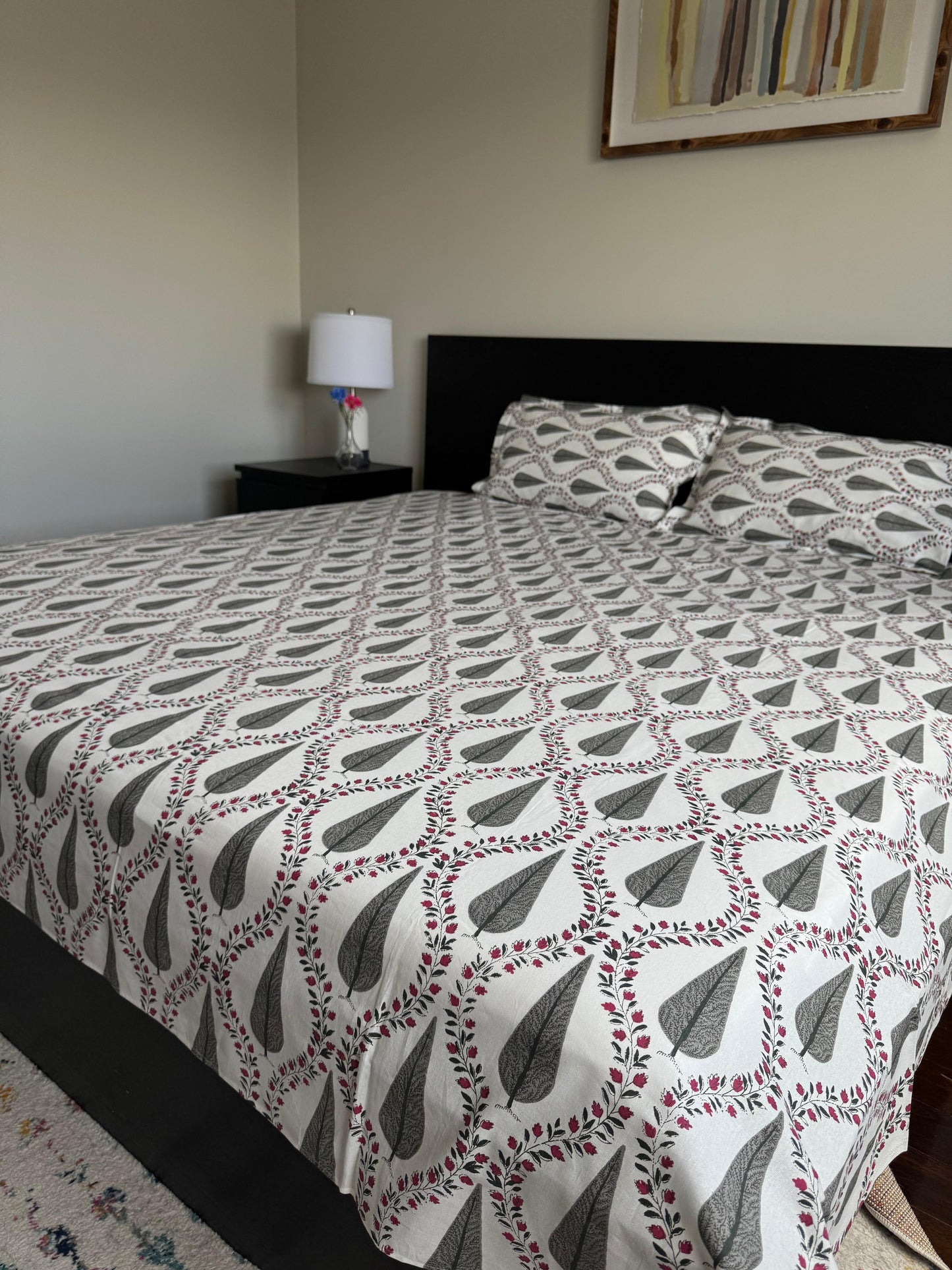 Hand Block Printed Cotton Flat Bed Sheets