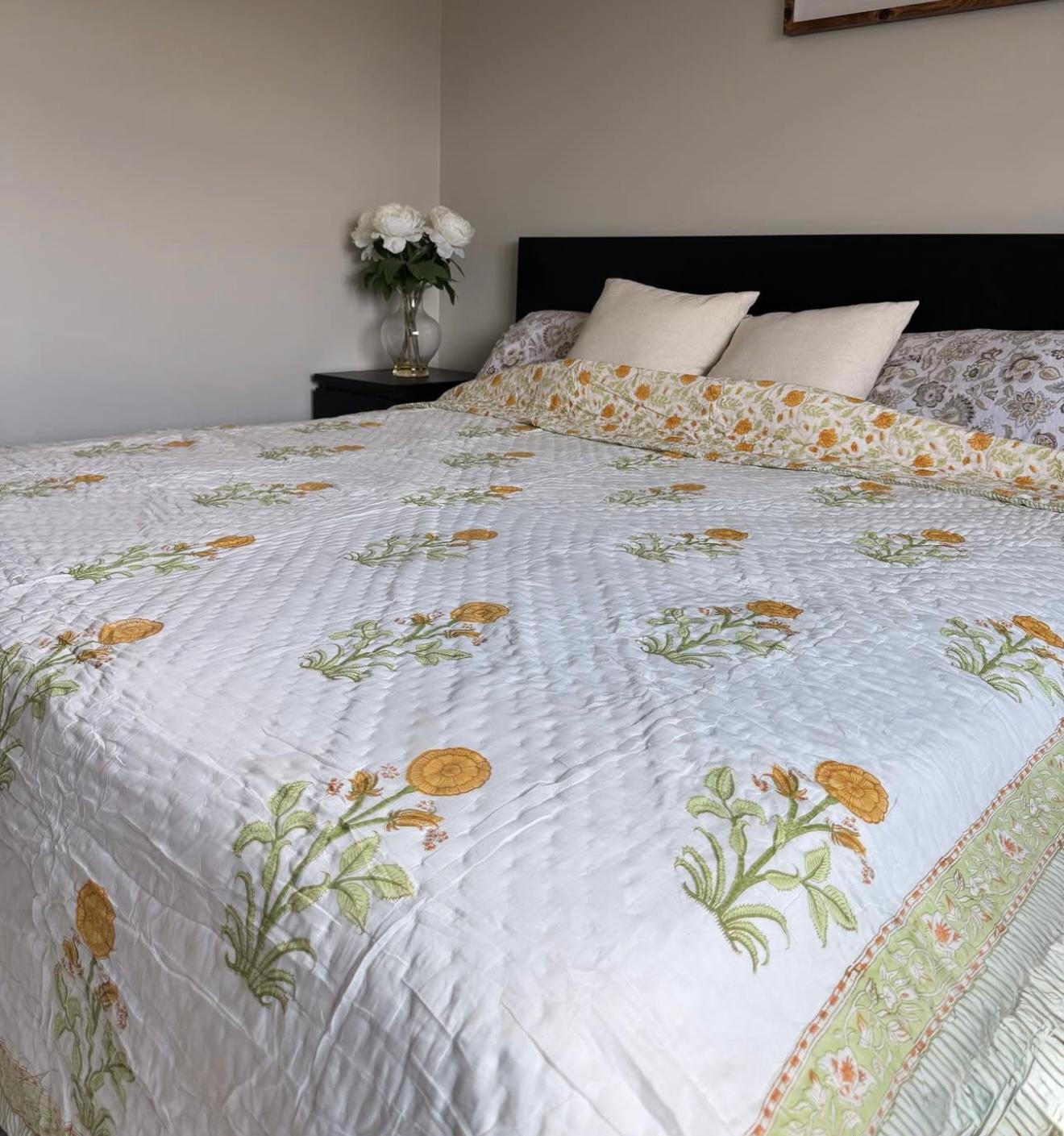 Hand Block Printed Jaipuri Quilt