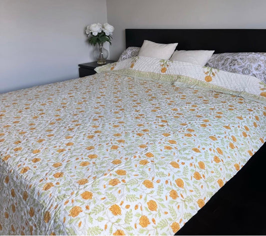 Hand Block Printed Jaipuri Quilt