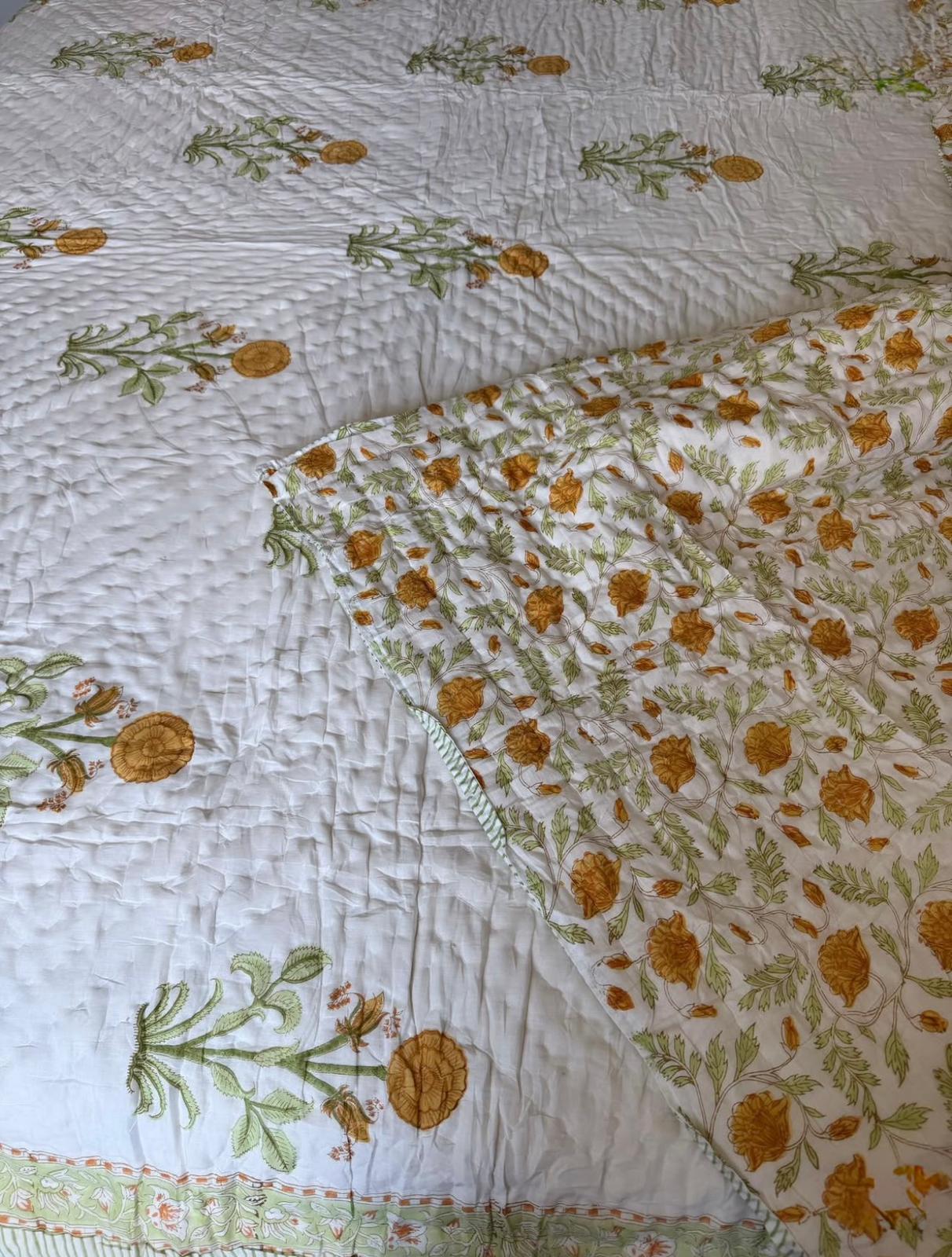 Hand Block Printed Jaipuri Quilt