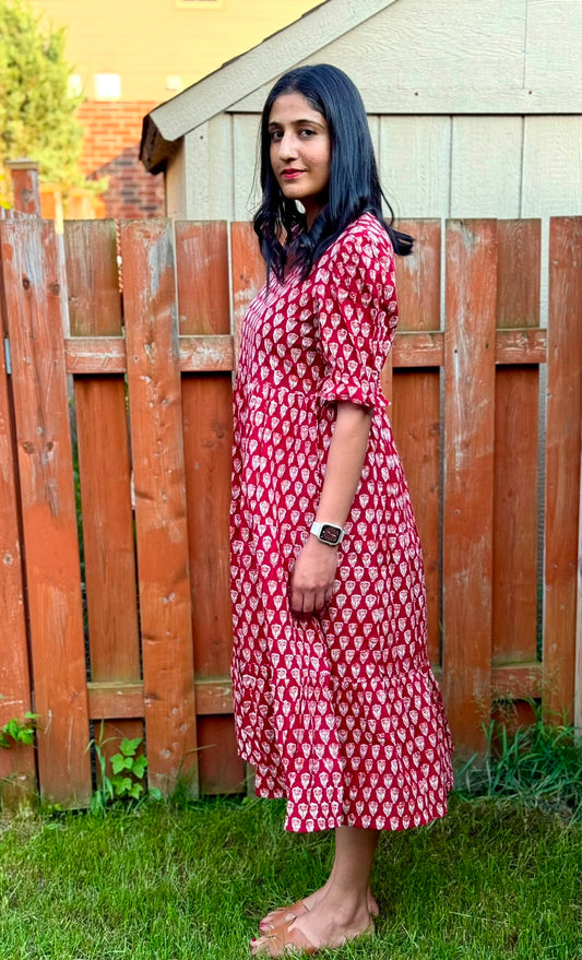 (New) Raaga Handblock Cotton Dress