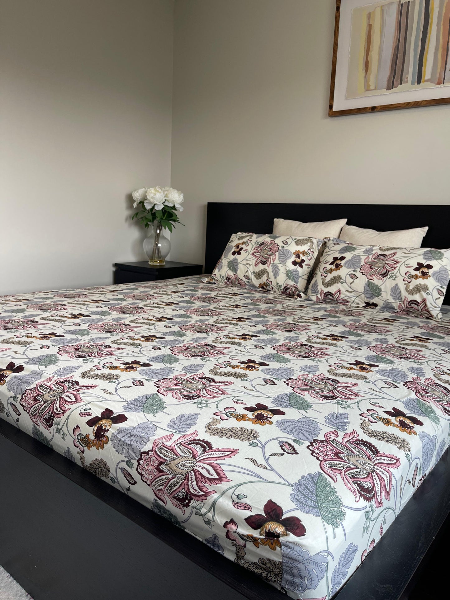 All-Over Printed Fitted Bedsheet Set