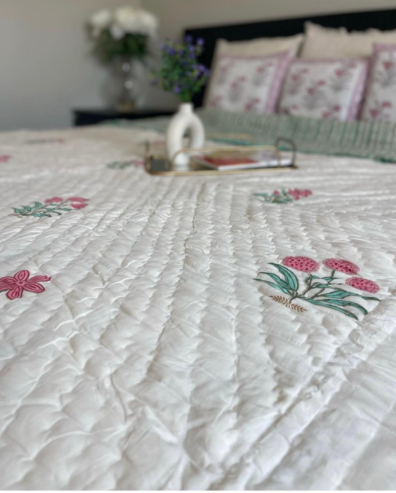 Hand Block Printed Jaipuri Quilt