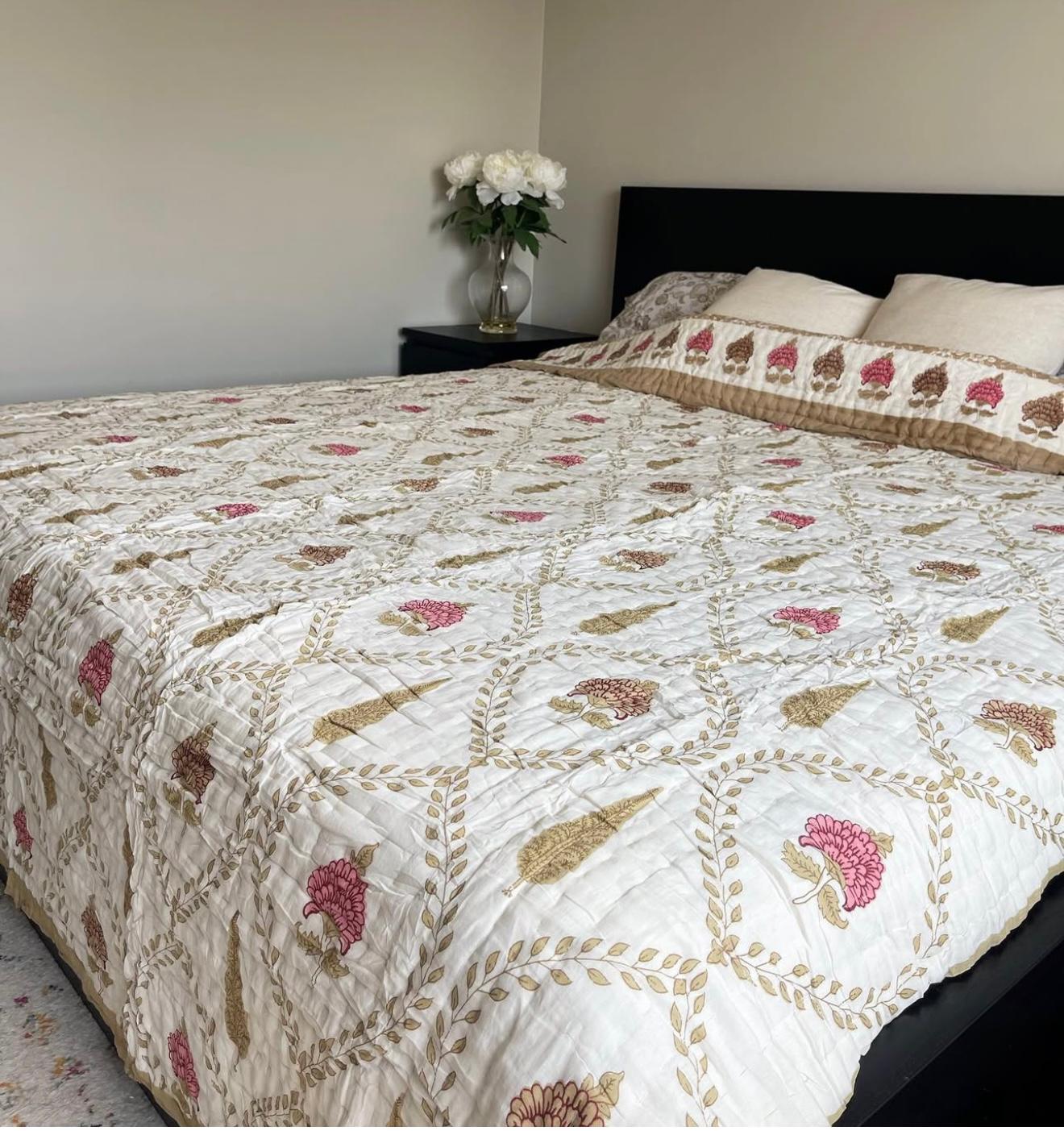 Hand Block Printed Jaipuri Quilt