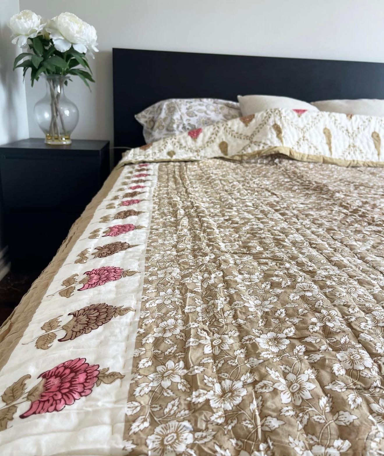 Hand Block Printed Jaipuri Quilt