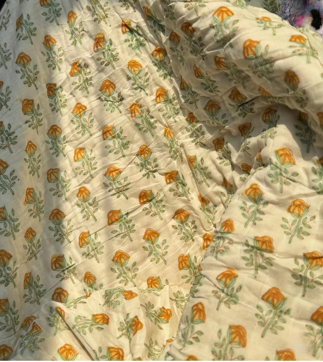Hand Block Printed Jaipuri Quilt