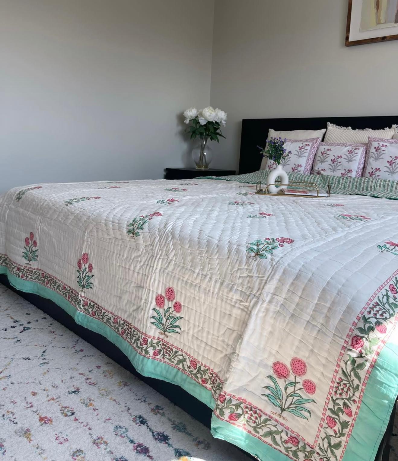 Hand Block Printed Jaipuri Quilt