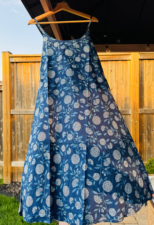 Summer Breeze Indigo Spaghetti Dress