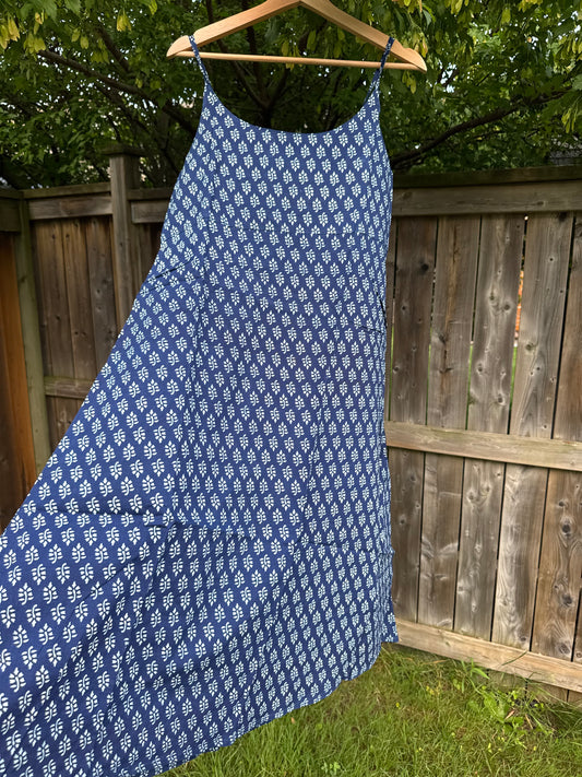 Summer Breeze Indigo Spaghetti Dress