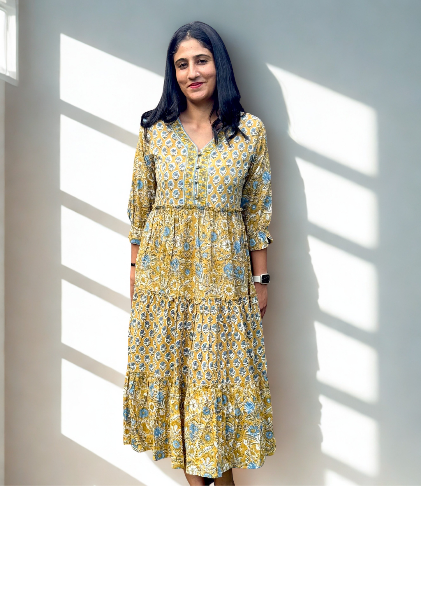 (New) Amaltas Handblock Cotton Dress