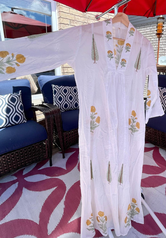 Handblock Printed Cotton Maxi Dresses
