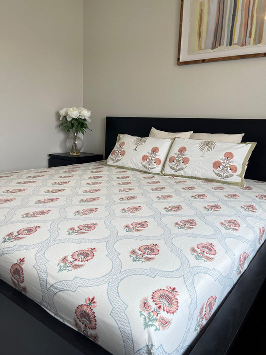 Handblock Printed Fitted Cotton Bedsheets