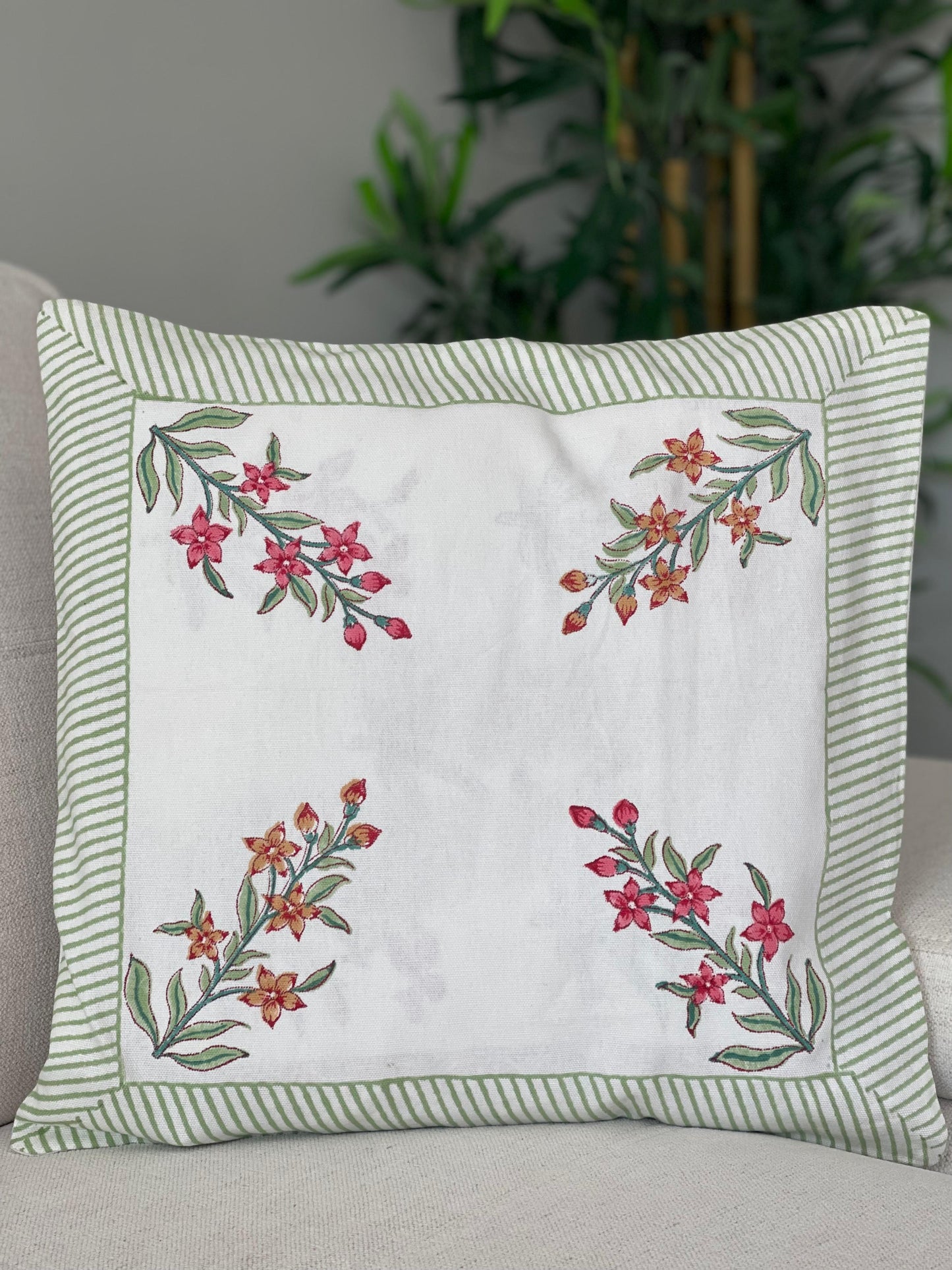 Hand block Print Cushion Cover