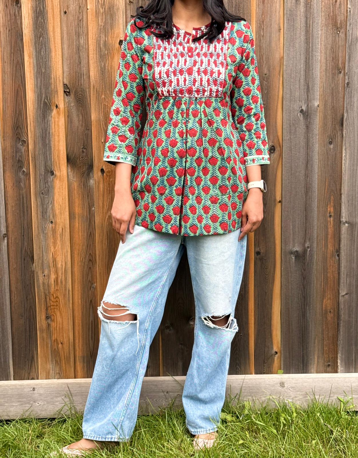 (New) Summer Rose Short Kurti