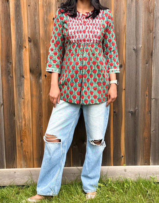 (New) Summer Rose Short Kurti