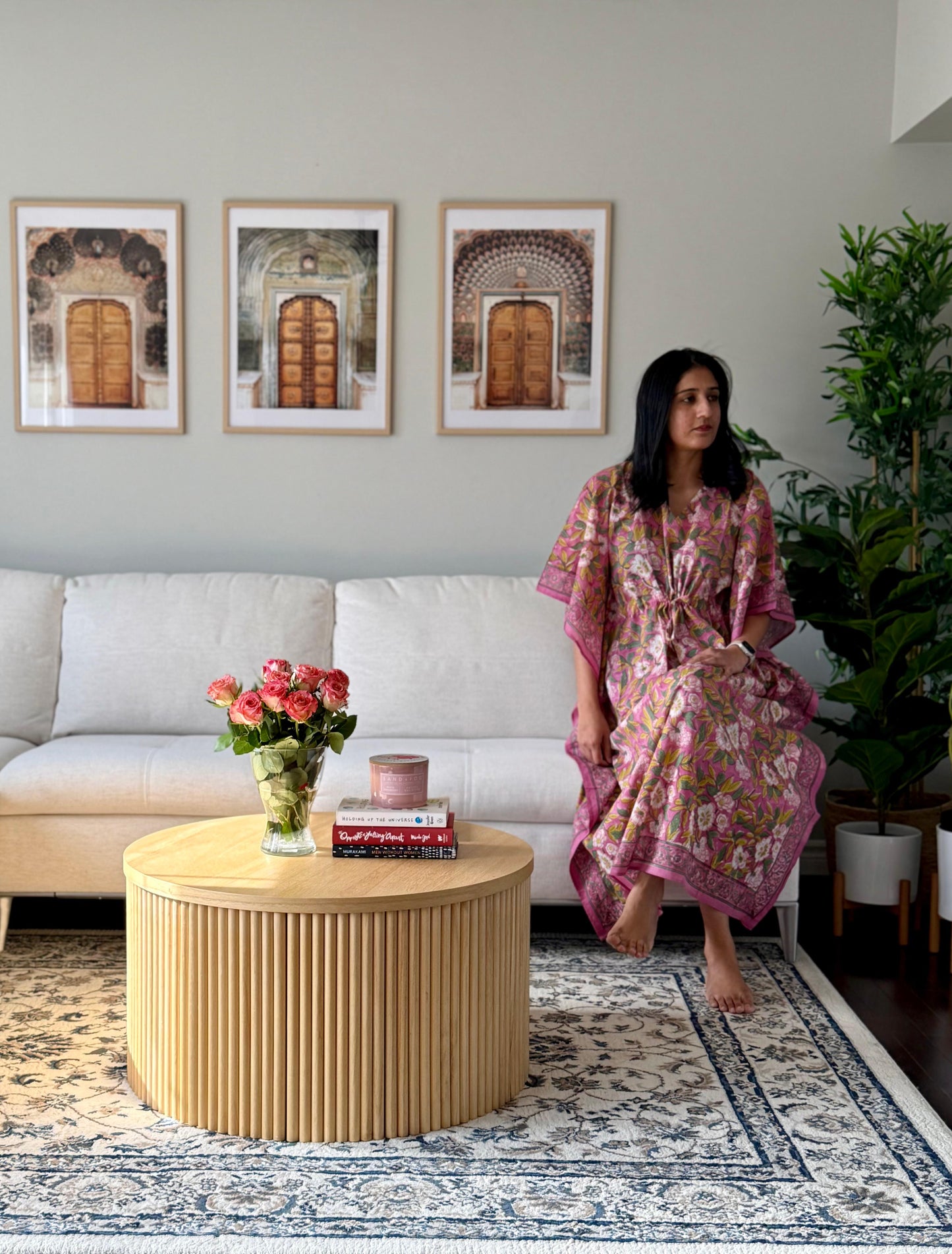 (New) Premium Cotton Hand Block Kaftan