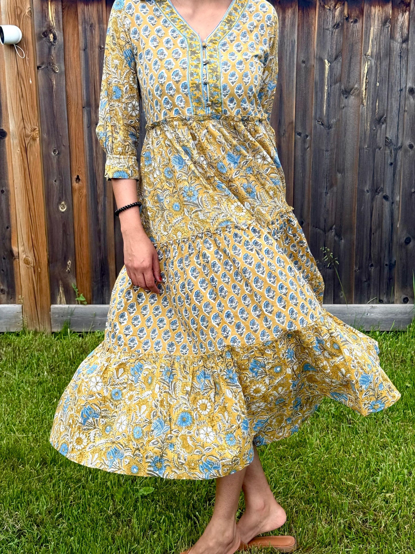 (New) Amaltas Handblock Cotton Dress