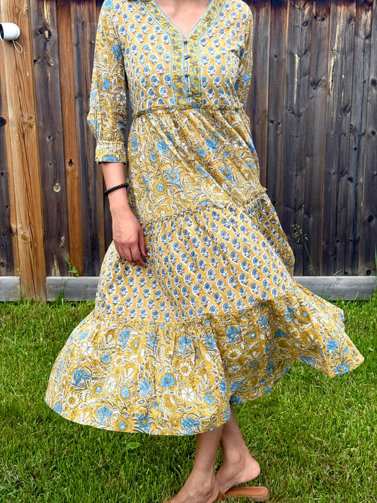 (New) Amaltas Handblock Cotton Dress